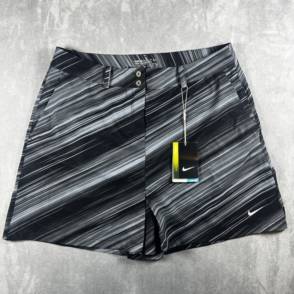 NWT Nike Golf Womens Tour Performance Dri-FIT Skirt Black Grey Striped